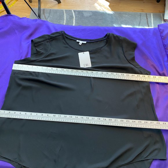 NWT📌DR2 Timeless Soft Flowing - Light Transparent Cap Sleeves Top - Picture 9 of 13